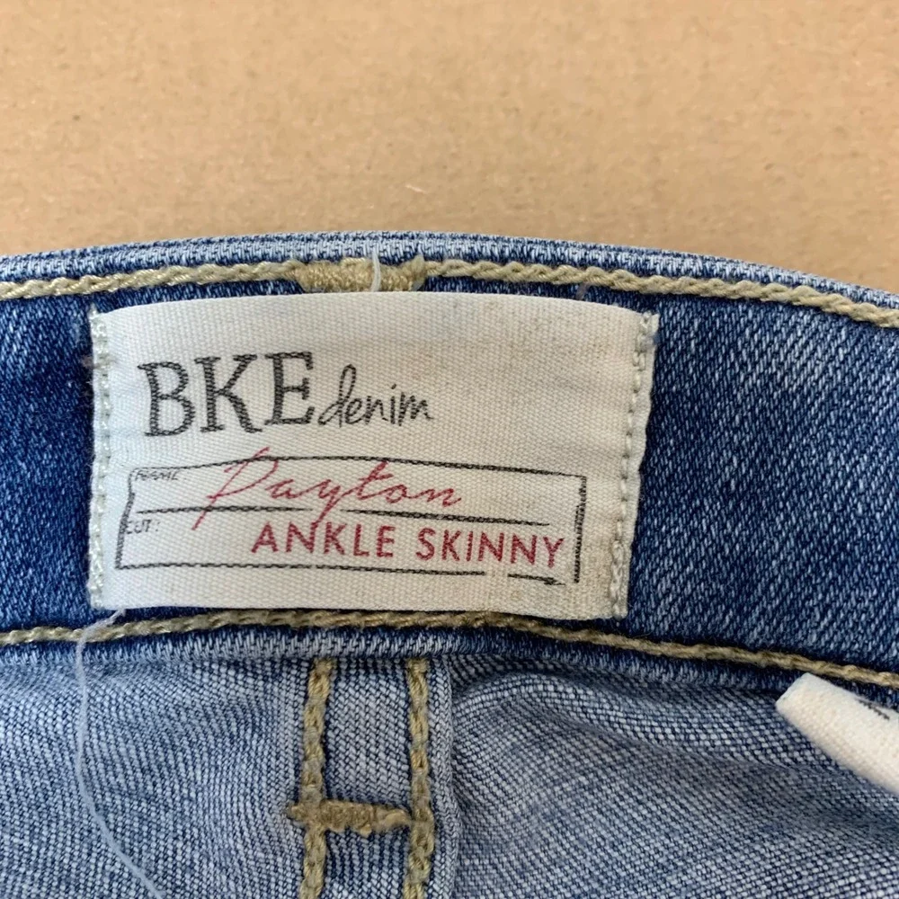 BKE Payton Ankle Skinny Jeans Womens 28 Blue Excellent Distressed Medium Wash